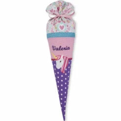 Schultüte aus Stoff für Geschwister, Stoffschultüte für Geschwister, Geschwistertüte,Geschwisterschultüte, Kindergartentüte für Mädchen