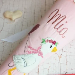 Schultüte aus Stoff Gänse mit Luftballon