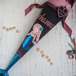 Schultüte aus Stoff Meerjungfrau Nixe mit Flosse