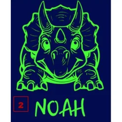 Schultüte aus Stoff mit Motiv nach Wahl: Hai / Dino / Drache / Monster und vieles mehr 70cm dunkelblau/neongrün