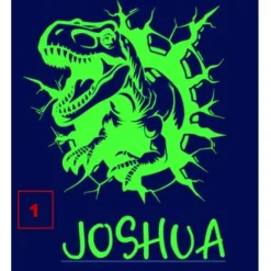 Schultüte aus Stoff mit Motiv nach Wahl: Hai / Dino / Drache / Monster und vieles mehr 70cm dunkelblau/neongrün