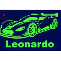 Schultüte aus Stoff mit Motiv nach Wahl: Hai / Dino / Drache / Monster und vieles mehr 70cm dunkelblau/neongrün