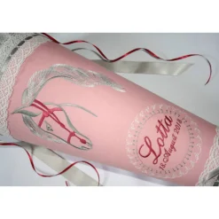 Schultüte aus Stoff mit Pferdemotiv