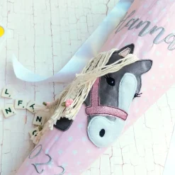 Schultüte aus Stoff Pferd (graues Pferd)