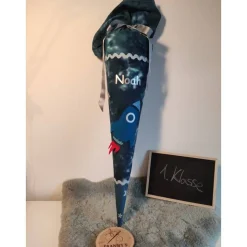 Schultüte aus Stoff Rakete 70cm