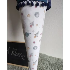 Schultüte aus Stoff Weltall Raketen 70cm