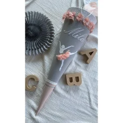 Schultüte Ballerina für Mädchen mit 3D Elementen, Pastell, 70 cm