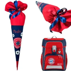 Schultüte Bayern, Fußball Schultüte aus Stoff, Stoff-Schultüte mit Namen, Schultüte Jungen