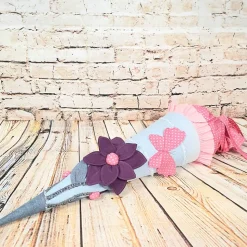 Schultüte "Blume, Schmetterling", 70 cm, Zuckertüte, Jeans Upcycling,