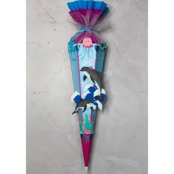 Schultüte Delfine „Skippy“ und „Ole“ 6-eckig 85 cm
