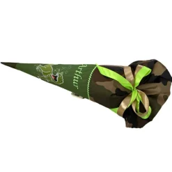 Schultüte Dino in grün, Schultüte Stoff, Stoff-Schultüte, Schultüte Junge mit Namen, Camouflage