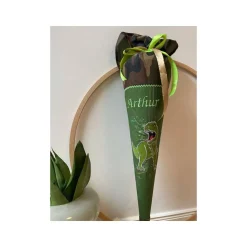 Schultüte Dino in grün, Schultüte Stoff, Stoff-Schultüte, Schultüte Junge mit Namen, Camouflage