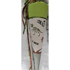 Schultüte Dino T-Rex aus Stoff in grün / 70cm für Junge