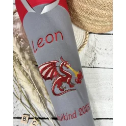 Schultüte Drache Feuerdrache aus Stoff 70 cm personalisiert