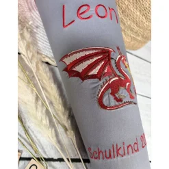 Schultüte Drache Feuerdrache aus Stoff 70 cm personalisiert