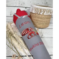 Schultüte Drache Feuerdrache aus Stoff 70 cm personalisiert