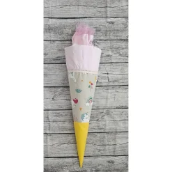 Schultüte Einhorn aus Stoff in rosa, gelb / 70cm/ für Mädchen