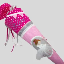 Schultüte Einschulung 2022 Ballerina Pink Rosa Grau