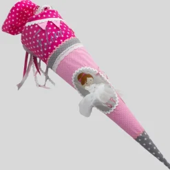 Schultüte Einschulung 2022 Ballerina Pink Rosa Grau