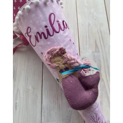 Schultüte Einschulung 2022 3D-Meerjungfrau Stern, Muschel