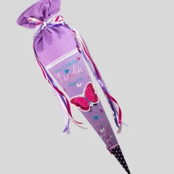 Schultüte Einschulung 2022 3D-Schmetterling Lila Flieder