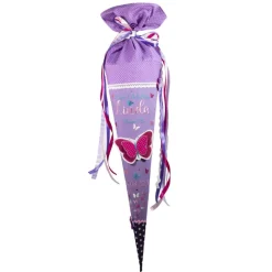 Schultüte Einschulung 2022 3D-Schmetterling Lila Flieder
