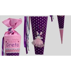 Schultüte Einschulung 2022 Hase auf einer Schaukel Hasenmädchen