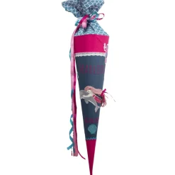 Schultüte Einschulung 2022 Mädchen mit Delfin Glitzer Name Datum