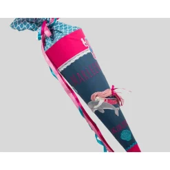 Schultüte Einschulung 2022 Mädchen mit Delfin Glitzer Name Datum