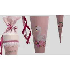 Schultüte Einschulung 2022 Schwan Regenbogen