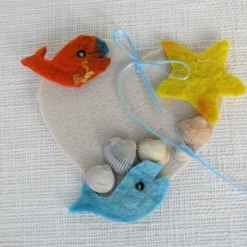 Schultüte Filz Delfin – Handgefilzte Zuckertüte mit Meerestieren, personalisierbar, 70 cm