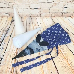 Schultüte "Fisch", 35 cm, Zuckertüte, Jeans Upcycling, Geschwistertüte