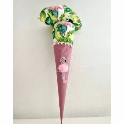 Schultüte Flamingo-Applikation inkl. Namensstick
