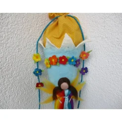 Schultüte gefilzt Filzschultüte mit Elfe Regenbogen