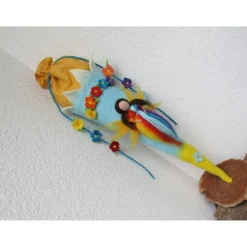 Schultüte gefilzt Filzschultüte mit Elfe Regenbogen