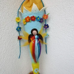 Schultüte gefilzt Filzschultüte mit Elfe Regenbogen