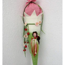 Schultüte gefilzt Filzschultüte Kirschenelfe für Mädchen deluxe