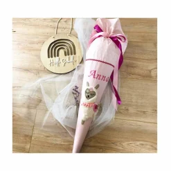 Schultüte Lama in rosa, Schultüte Stoff, Stoff-Schultüte, Schultüte Mädchen
