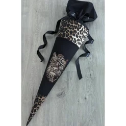 Schultüte Leopard, Gepard, Zuckertüte 70cm Stoff, Stickereien, Name inklusive