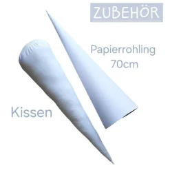 Schultüte Meerjungfrau aus Stoff / 70cm für Mädchen I Mittelteil rosa I mit Spitze pink