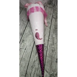 Schultüte Meerjungfrau aus Stoff / 70cm für Mädchen I Mittelteil rosa I mit Spitze pink