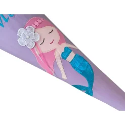 Schultüte Mermaid, Meerjungfrau Zuckertüte mit Namen bestickt, Mädchen Schultüte aus Stoff zur EInschulung