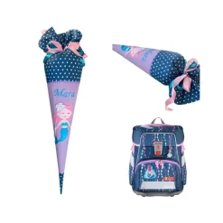 Schultüte Mermaid, Meerjungfrau Zuckertüte mit Namen bestickt, Mädchen Schultüte aus Stoff zur EInschulung