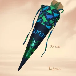 Schultüte mit Namen / Vorschultüte mit Namen, Geschwister Schultüte - Gestapelte Dinos personalisierbar