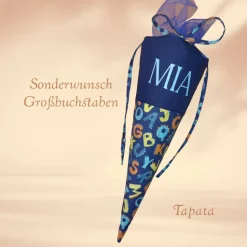 Schultüte mit Namen / Vorschultüte mit Namen, Geschwister Schultüte - Buchstaben gezackt