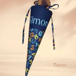 Schultüte mit Namen / Vorschultüte mit Namen, Geschwister Schultüte - Buchstaben gezackt