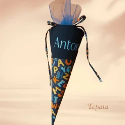 Schultüte mit Namen / Vorschultüte mit Namen, Geschwister Schultüte - Buchstaben gezackt