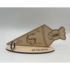 Schultüte mit Wunschname aus Holz – Personalisiertes Geldgeschenk zur Einschulung & Kindergarten Abschied
