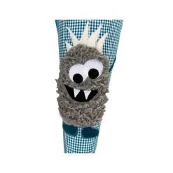 Schultüte Monster in petrol, Schultüte Stoff mit Namen, Stoff-Schultüte, Schultüte Jungen,