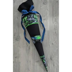 Schultüte Monstertruck, Zuckertüte 70cm aus Stoff, Stickereien und Name inklusive